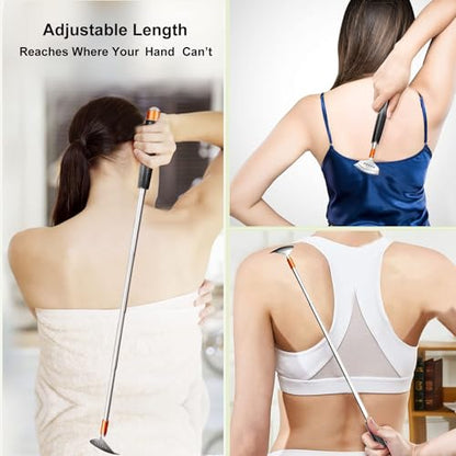 Back Scratcher Detachable Claws with Massage Roller - color: Black, size: L&S