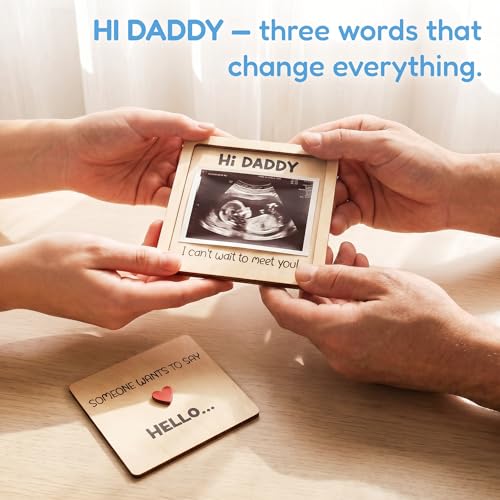 Hangwoous Hi Daddy Pregnancy Announcement Frame for Husband - color: Brown G