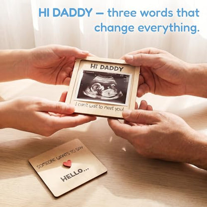 Hangwoous Hi Daddy Pregnancy Announcement Frame for Husband - color: Brown G