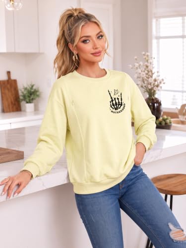 Women's Maternity Nursing Sweatshirt with Double Zipper for Breastfeeding - color: Apricot, size: Medium