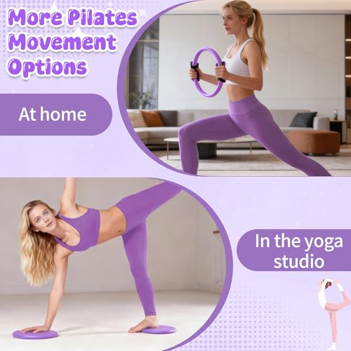 18PCS Pilates Kit, Pilates Equipment Set, Home Workout Kit for Women - color: Purple