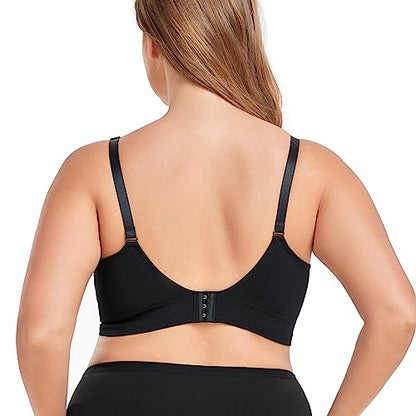 Suekaphin 5PACK Nursing Bra Wireless Bra Women's Sleeping Maternity Bra Breastfeeding Bra - color: Black/Nude/Gray/White/Lightblue, size: Medium