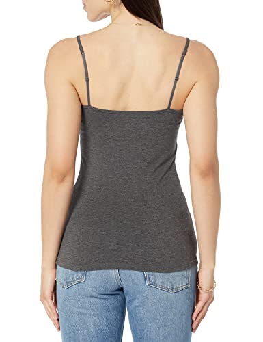 Amazon Essentials Women's Slim-Fit V-Neck Cami, Pack of 4 - color: Black/White/Charcoal Heather/Light Grey Heather, size: Medium