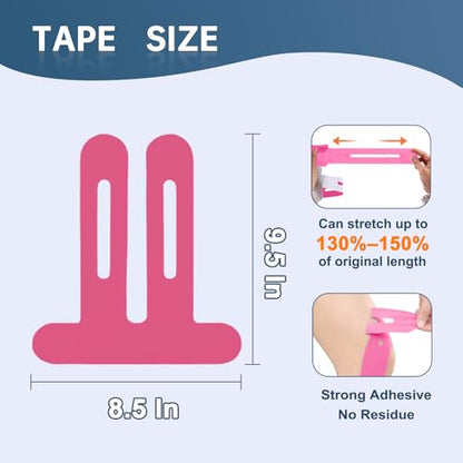 Precut Kinesiology Tape for Knees, 10 Pcs, Pink - color: Pink, size: 10 Pcs