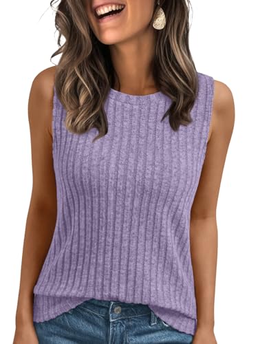 AUTOMET Womens Tank Tops Sleeveless Summer Basic Soft Clothes 2026 - color: Purple, size: X-Large
