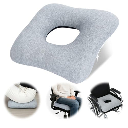 Donut Pillow for Tailbone Pain, Wheelchair Cushion - color: Grey