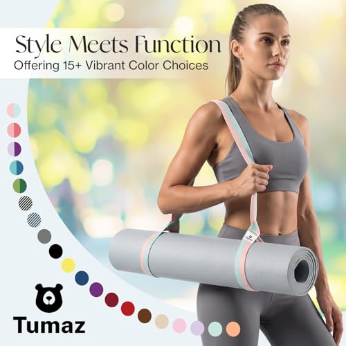 Tumaz Yoga Mat Strap Adjustable Carrier for All Yoga Mats, 2 Sizes - color: 01. Candy, size: 85 IN