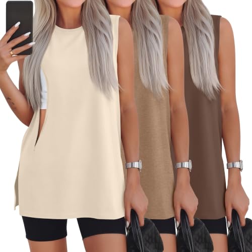 Ficerd 3 Pack Women's Nursing Tank Tops - color: Cream, Camel, Light Brown, size: XX-Large