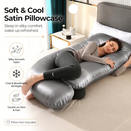 Cooling Pregnancy Pillowcase Compatible with 55 to 57 Inch Maternity Pillow