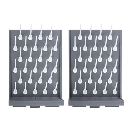 2 Pcs Lab Glassware Drying Rack, 27 Detachable Pegs Wall Mount Glassware Drying Rack, Heavy Duty PP Lab Pegboard for Test Tubes, Beakers, Flasks, Lab Supplies