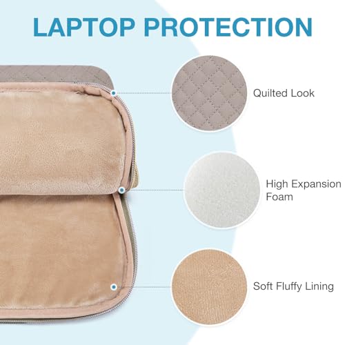 BAGSMART Laptop Sleeve Case with Handle Protective Water-Resistant - color: Gray-Shoulder Strap, size: 15.6 Inch