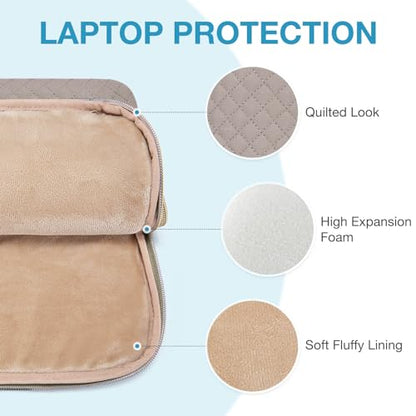 BAGSMART Laptop Sleeve Case with Handle Protective Water-Resistant - color: Gray-Shoulder Strap, size: 15.6 Inch