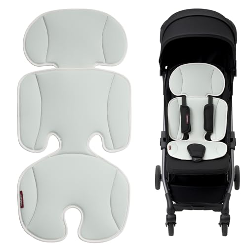 Momcozy Universal Stroller Cooling Pad, Detachable 2-Piece Cushion - color: Light Gray, size: Cooling Pad