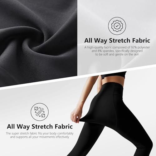 Dimore High Waisted Fleece Lined Leggings for Women with Pockets – Warm Winter Yoga Pants, Workout, Everyday Wear S-M/L-XL - color: 5 Packs -Black*3/Dark Gray*2, size: Small-Medium