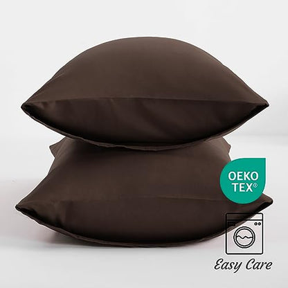 NTBAY Toddler Microfiber Pillowcases, Set of 2, Dark Brown - color: Dark Brown, size: Toddler (14"x20")
