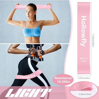 Hollowfly 12 Pcs Resistance Loop Bands for Booty Legs - color: Light Pink, style: Light