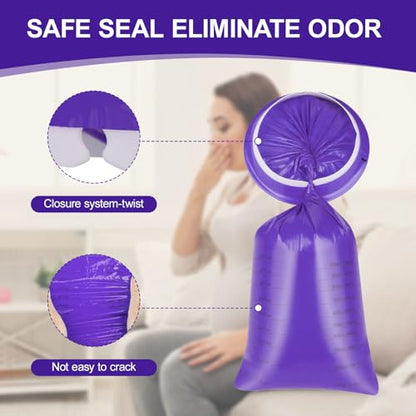 12/24 Pack Emesis Bags 1000ml Leak-Proof Purple & Blue - color: Purple-24pcs