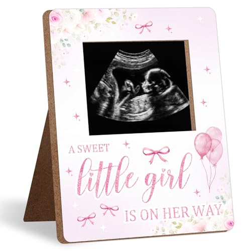 Pink Bow Baby Shower Decoration Frame, Pink Bow Sonogram Picture Frame, New Mom Expecting Parents-to-Be Keepsake Gifts, Baby Shower Decorations, Gender Reveal Gifts, 4.5 * 5.3 IN Photo - color: Bow