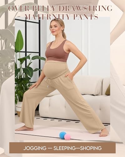 3 Pack Women's Maternity Casual Pants - color: Haze Blue, Khaki, Black, size: Small