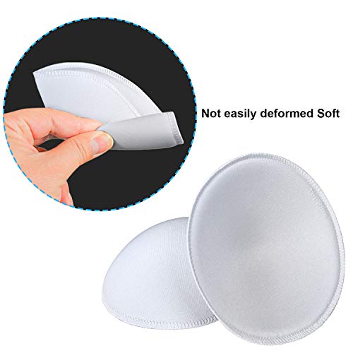 3 pairs Round Soft Bra Inserts Pads Removable Sport Bra Cups inserts Mastectomy Bra Inserts For Bikini Top Swimsuit - color: A/B White
