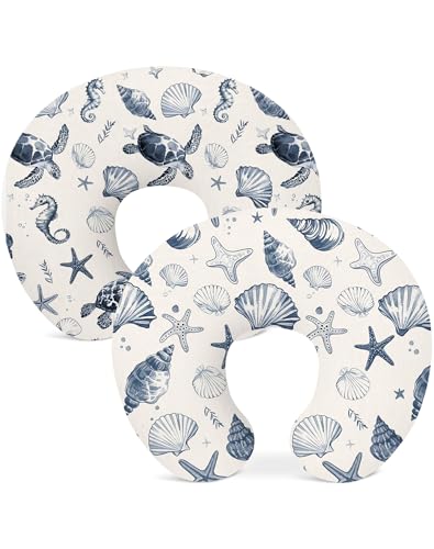 Nursing Pillow Covers 2 Pack, Stretchy Breastfeeding Pillow Covers for Baby - color: Deep Blue