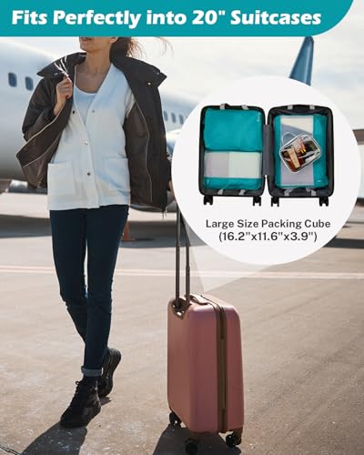 Gonex Compression Packing Cubes for Travel, Mesh Bags Luggage Organizers