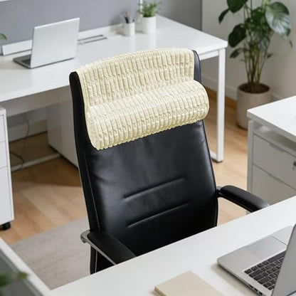 Memory Foam Recliner Neck Pillow. - color: Cream, size: 17"W x 2.7"D