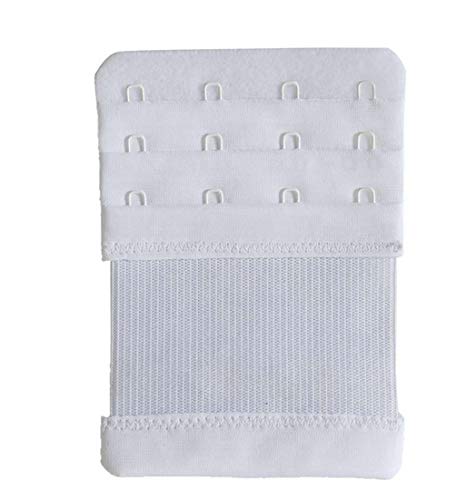 SAMGU Bra Extenders 4 Hooks Women's Soft Stretchy Bra Extension Strap, 3 Pieces - color: White,black,skin Color, 4 Hook 3/4 Inch