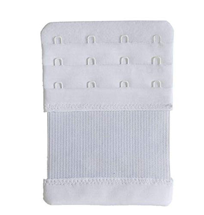 SAMGU Bra Extenders 4 Hooks Women's Soft Stretchy Bra Extension Strap, 3 Pieces - color: White,black,skin Color, 4 Hook 3/4 Inch