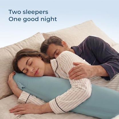 Momcozy J Shaped Cooling Pregnancy Pillow, Maternity Pillow for Sleeping - color: Upgrade-cool Blue