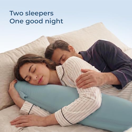 Momcozy J Shaped Cooling Pregnancy Pillow, Maternity Pillow for Sleeping - color: Upgrade-cool Blue