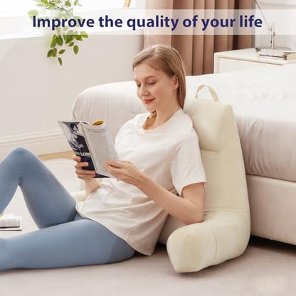 IPYNBAP Back Pillow for Bed Sitting up, Reading Pillow, 24 Inch, Beige - color: Beige, size: Large(24inch)