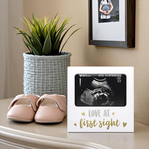 Love at First Sight White Sonogram Keepsake Frame - size: One Size, style: Love at First Sight Frame