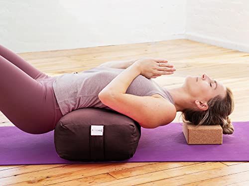 Sol Living Rectangular Yoga Bolster Meditation Pillow, Extra Firm Cotton - color: Brown, size: Rectangular 28" x 12" x 8"