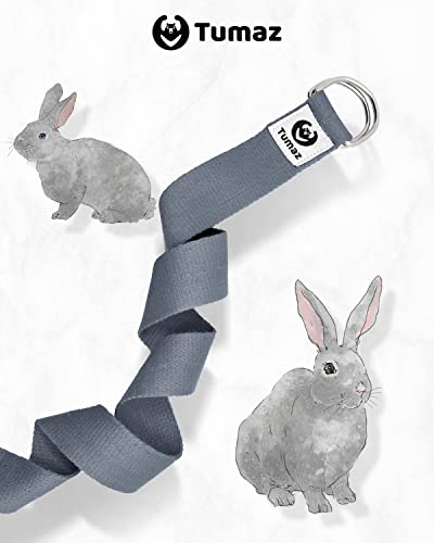 Tumaz Yoga Strap for Stretching with Adjustable D-Ring, 6/8/10 ft - color: 12. Gray, size: 6 Feet