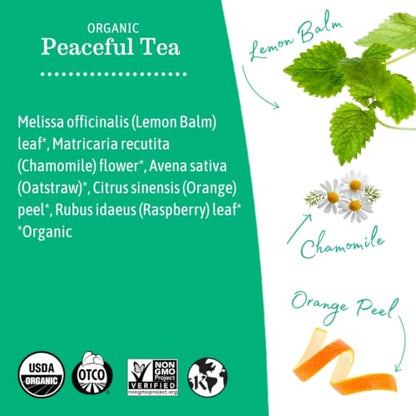 Earth Mama - Organic Peaceful Tea Stress Less! Calming - 16 Teabags - size: 16 Count (Pack of 1)