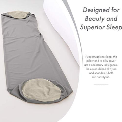 Microbead Body Pillow, Side Sleeping & Pregnancy, 48x8 in, Stone Grey - color: Stone Grey, size: Pillow & Cover