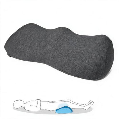 Ergonomic Memory Foam Knee Bolster Pillow for Back Sleeping - color: Dark Grey
