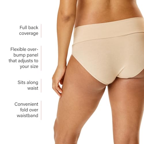 Motherhood Maternity womens Foldover Brief Panty 3-pack - color: Black, Nude, Flat Grey/Multi Pack, size: Small