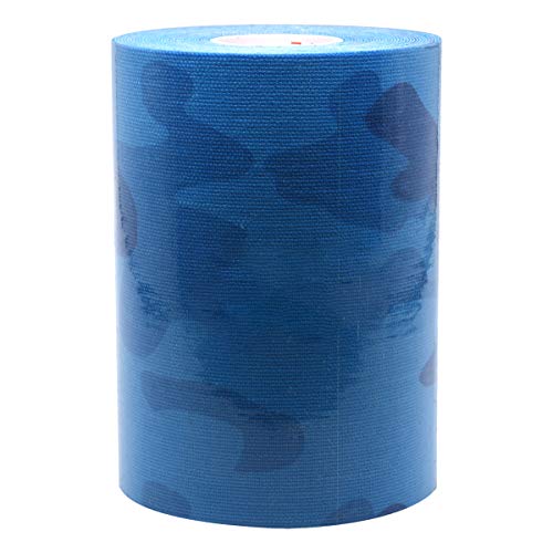 Kinesiology Tape Extra Wide 2 inch 4 inch x 16.4 feet Roll Waterproof Latex Free Athletic for Pain Relief, Muscle Support, Recovery - color: Camo Blue, size: 4 Inch x 16.4 Feet (1 Roll)