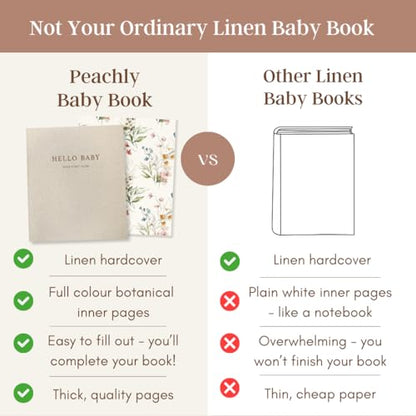 Peachly Baby Book for Girl - First Year Memory Book Keepsake - Fleur - color: Fleur