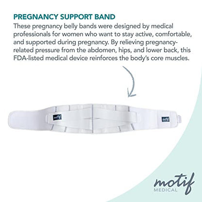 Motif Medical Pregnancy Back Brace (XL, White) - size: X-Large
