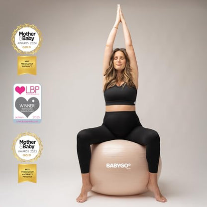 BABYGO Birthing Ball, Pregnancy & Labor, Award Winning Book - color: Nude, size: 75cm - Electric
