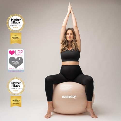 BABYGO Birthing Ball, Pregnancy & Labor, Award Winning Book - color: Nude, size: 65cm - Electric