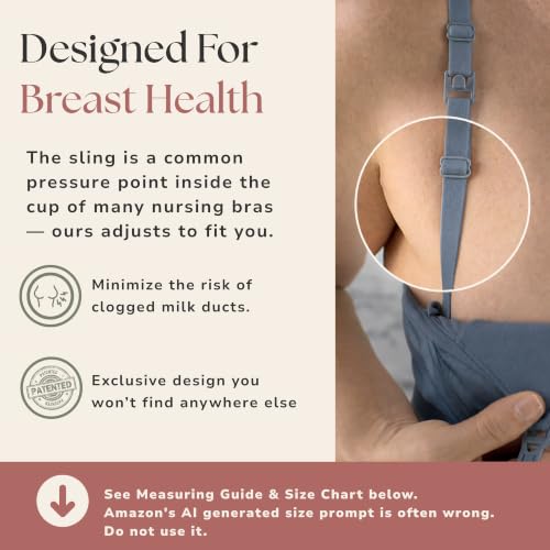 Simple Wishes Pumping Bra Hands Free, Nursing Bra for Breastfeeding - color: Maine Blue, size: Large