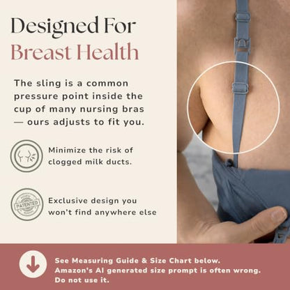 Simple Wishes Pumping Bra Hands Free, Nursing Bra for Breastfeeding - color: Maine Blue, size: XX-Large