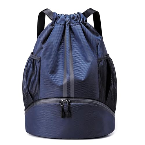 PinCute Gym Bag Drawstring Backpack for Sports, Swim, Workout, Navy Blue - color: Navy Blue