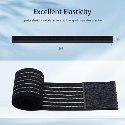 Geiserailie Ice Pack Strap Reusable Adjustable, Black, 3ft X 2in, 4 Pcs - color: Black, size: 3ft x 2in