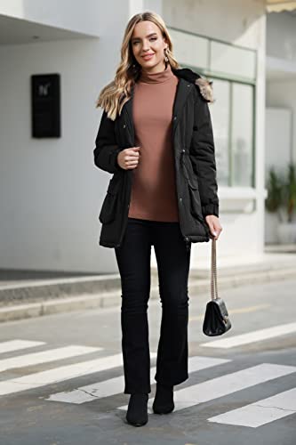 Maacie Maternity Winter Coat Baby Wearing Jacket 3 In 1 Outerwear - color: Black, size: Medium