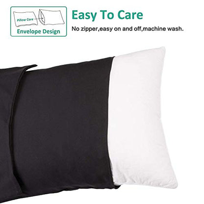 NTBAY Microfiber Body Pillowcase, 1 Pack, 20 x 54, Black - color: Black, size: Body (20" x 54")